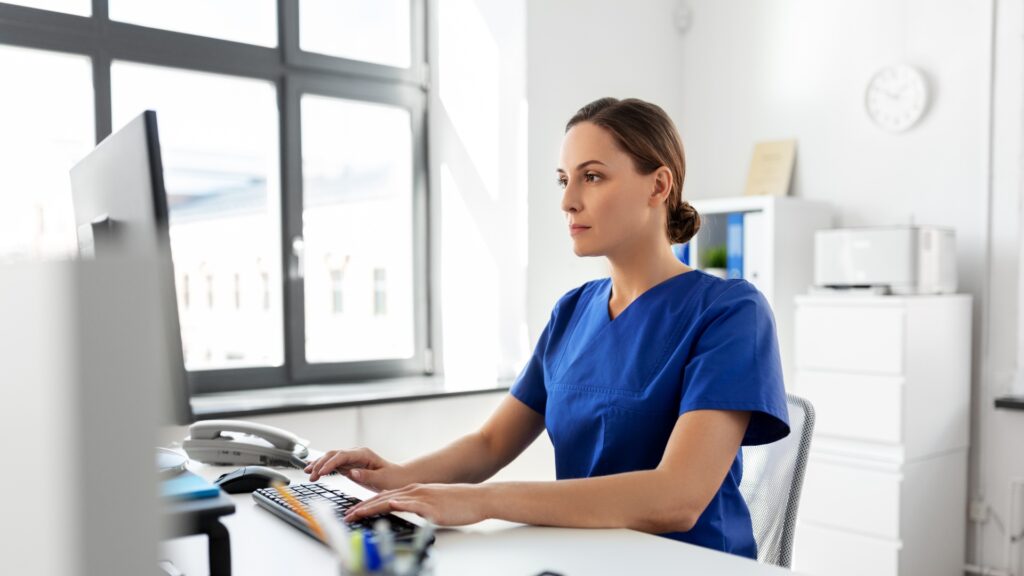 nurse typing